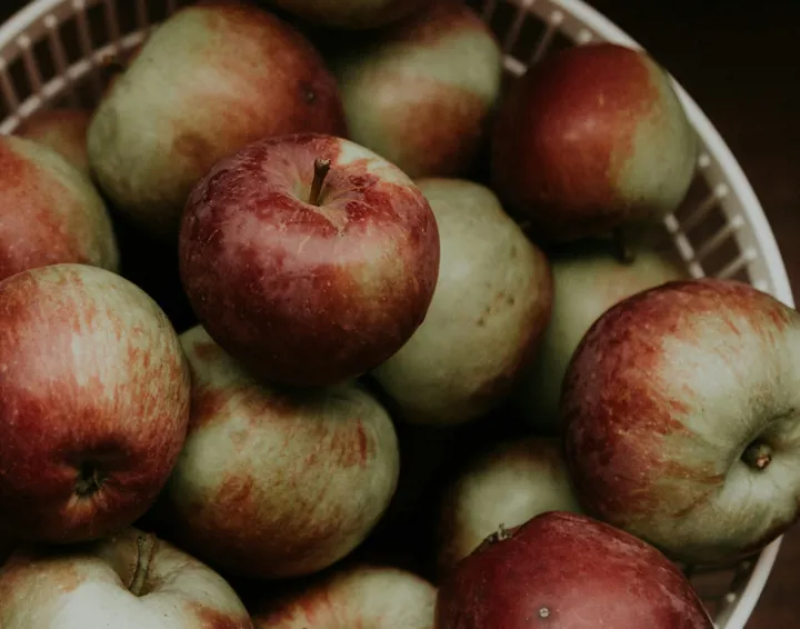 Apples in a colander