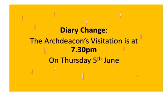 Orange background and notice of diary change