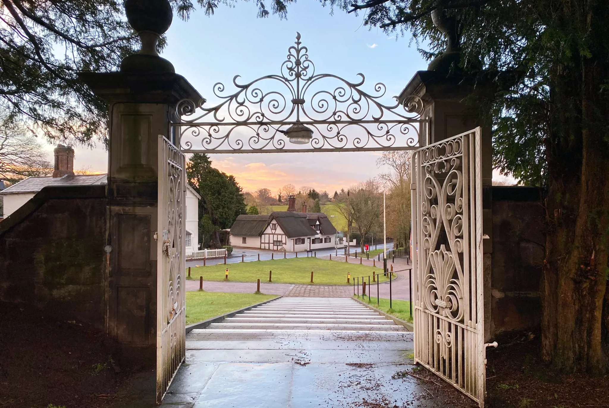 White gates in the enterence to St Mary's church