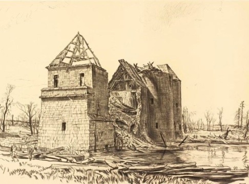 Chateau near Brie on the Somme drawing